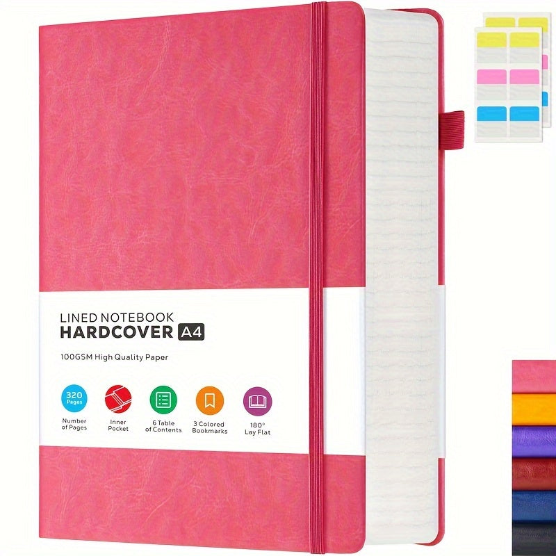 A4 Lined Journal Notebook, 320 Pages Large College Ruled Notebook, Hardcover Faux Leather Notebook with 100Gsm Thick Pages for Writing Women, Professional Business Notebook, 8.5 X 11In, Back to School
