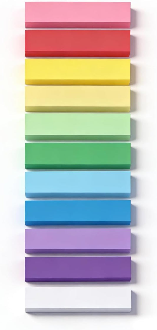 550 Pcs Sticky Index Tabs Page Markers, 50 Tabs/Color, 11 Colors, Writable and Transparent Sticky Notes Page Tabs Book Markers Label Stickers Index Tabs for Page Marking Classify File