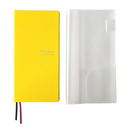 Undated Weekly Planner Notebook Pocket Organizer Appointment Book Journal Notebook A6 Week Plan Notepad (Beige with cover)