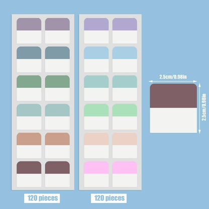 240 Pcs Sticky Index Tabs, Colored Book Sticky Tabs for Notebooks, 1 Inch