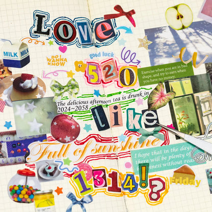 Paper-Based Sticker Book with Popular Elements - 30 Sheets, 1800+ Stickers (Icons, Letters, Numbers, Animals, Food, Fruits, Plants) for DIY Scrapbooking, Decoration, Scrapbook Supplies