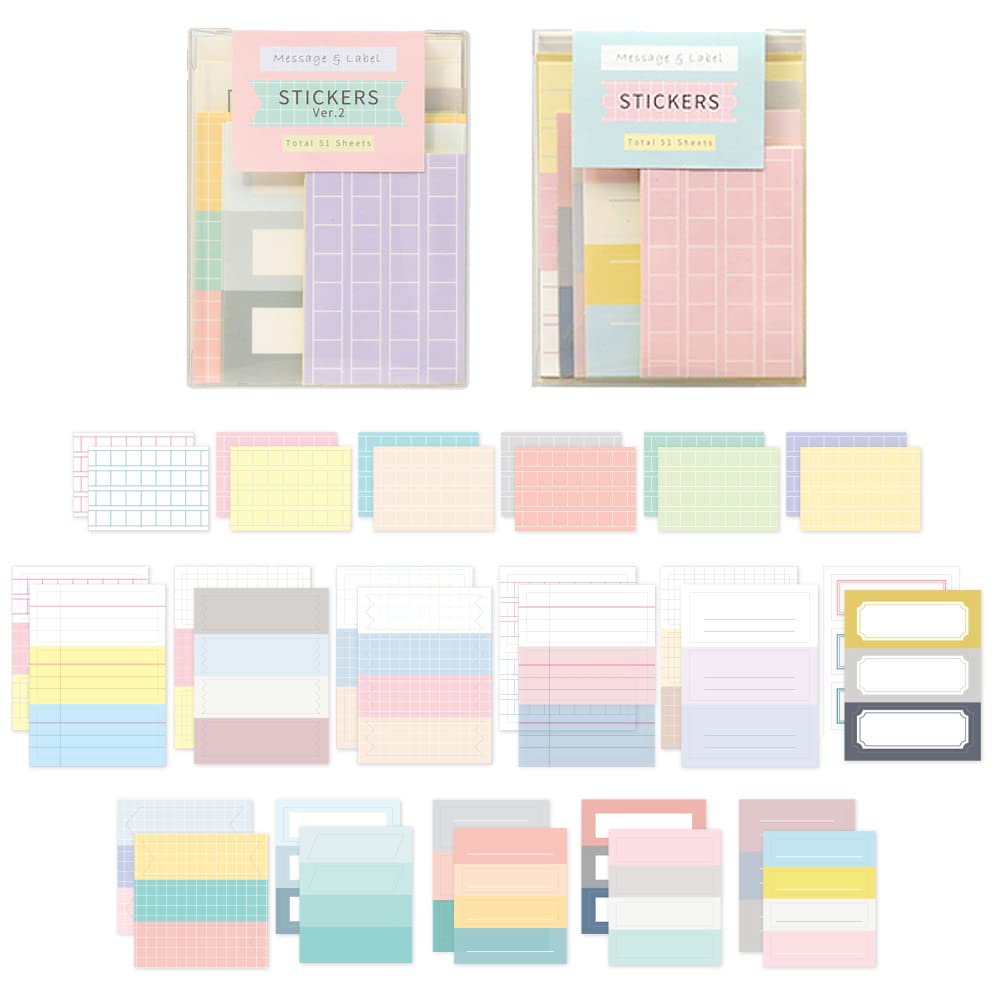 Monolike Message & Label Sticker ver.1 Set - Mini Size Cute Stickers, Index Stickers