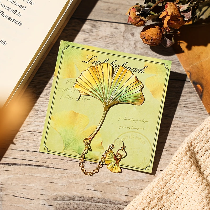 1pc Vintage Leaf Bookmark with Metal Pendant Ideal Gift for Book Lovers, Suitable for Students, Teachers And Writers