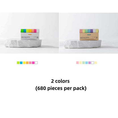 680pcs Sheets of Mini Colorful Sticky Note Index Strips. Self-Adhesive Page Marking Strips. Office Document Page Marking Stickers