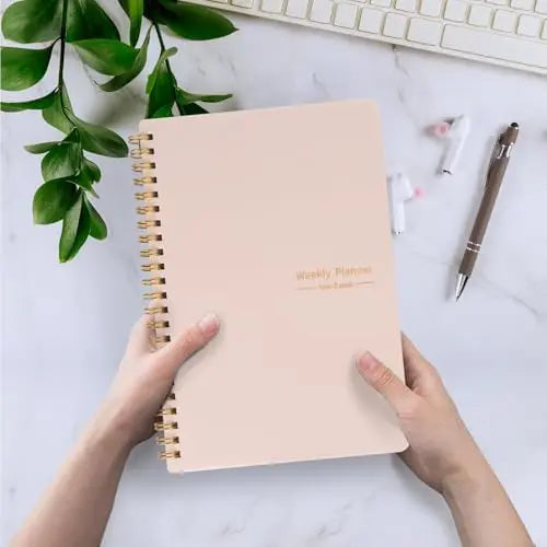 Undated Weekly Planner, A5 Personal Goals Journal Non Dated Weekly Planner to Do List Notebook with Goal Habit Tracker Organizer, Cute Undated Week Planners with Spiral Binding for Kids School Work