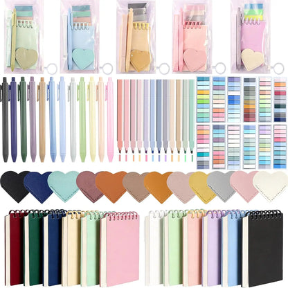 72 count Book Annotation Kit Supplies with Bookmarks Index Tabs Sticky Notes Ballpoint Pen Clear Pull-Ring Bags for Reading Bookish Club Gifts