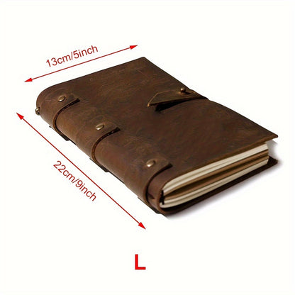 Denim Style High-End Top Layer Crazy Horse Leather Notebook