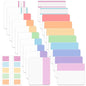 Bright Sticky Index Tabs, 500 Tabs (21 Sets), Office Stationery for Page Marking, Notebooks, Binders, Books