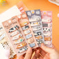 4 Sheets Kawaii Cartoon Sitting Cat Index Sticky Notes, Lovely Animal Shape Page Marker Flags, Removable Self Adhesive Label Tabs for Book Indexing, Planner Sorting, Hand Account Classification and Daily Message Reminder