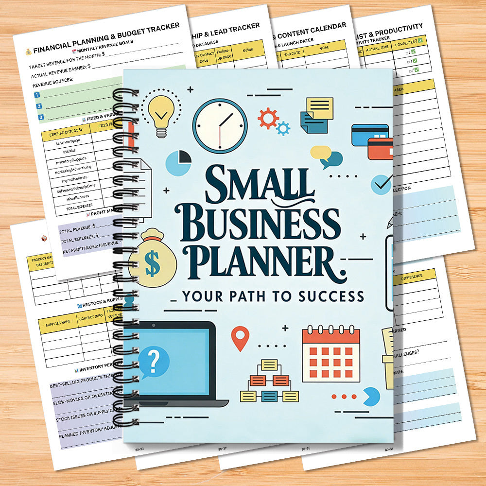 1pc Small Business Planner Spiral Notebook, Your Path to Success Business Journal Subject Notebook, Time Management Organizer Notebook, Income & Expense Tracker for Entrepreneurs, Office Stationery for Small Business, Goal Setting Log Book
