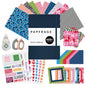PAPERAGE Junk Journal Notebook & Scrapbooking Kit, Complete Stationery Set with 160-Page Blank Notebook, Sticker Sheets, Washi Tapes, Patterned Papers, Layering Supplies & Tape Roller, All-In-One Beginner Journaling Kit