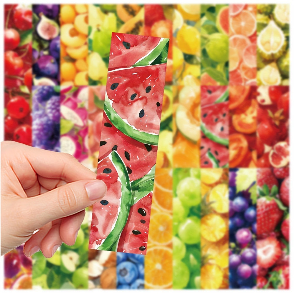 30pcs Colorful Fruit Bookmark Book Decoration Cards Reading Marking Cards Fresh Fruit Hand Account Small Cards