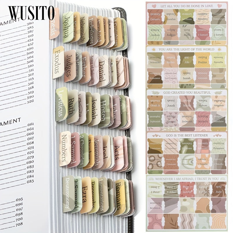 Laminated Bible Tabs, 75 Book/Index Tabs for Study Bible, Bible Journaling Supplies for Women/Men, Large Print Reposition Stickers Additions for Easy-To-Read