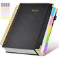 Hardcover Spiral Notebook with Removable Dividers Tabs, 300 Pages Leather 5-Subject 8 x 10-Inch Large Format Notebook Writing Notebook for Work, School, Note-Taking, Travel Diary, Study Notebook Spiral Journal Hardcover Notebooks