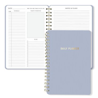 Sweetzer & Orange Daily Planner Notebook – Undated Two-Page Daily Layout with Hourly Schedule, To-Do List, Priorities, and Notes – 6.5" x 9.5" Spiral Bound Productivity Organizer – 160 Pages