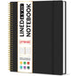 Taja Large Spiral Lined Notebook for Work, Journal for Women & Men