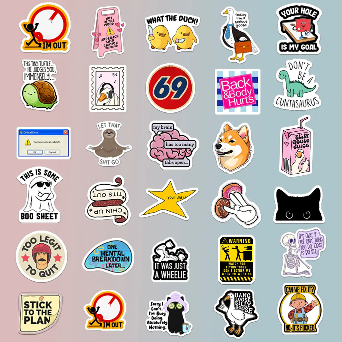 130pcs Funny Stickers for Adults,and 150Pcs blue collar building stickers  Prank Meme (Dirty) Hilarious Sticker Pack for Laptop, Hard Hat, Work, Water Bottles, Computers, Vinyl Waterproof Decals (130)