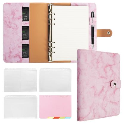 FYY A5 Binder Refillable Planner Notebook 6 Ring, Brown