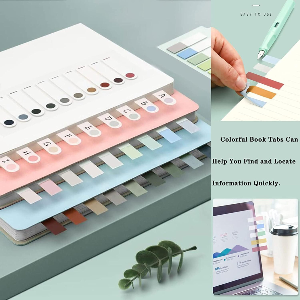 ELII Tabs 800Pcs Sticky Index Tabs Page Markers,Writable and Transparent
