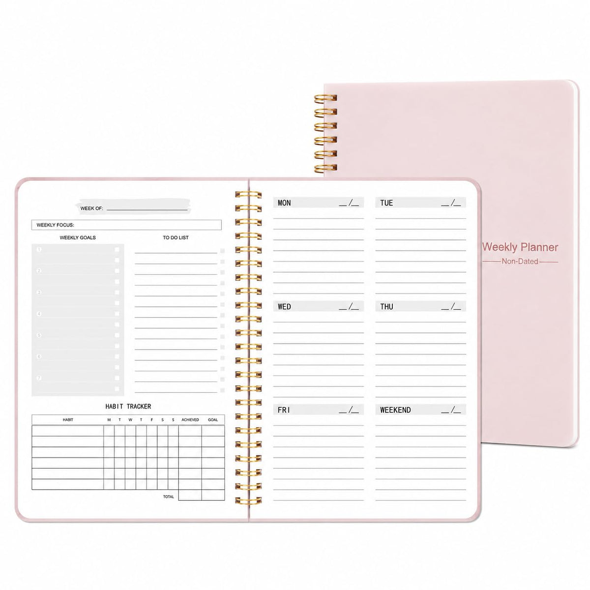 TREES Undated Daily Planner, 80-Day To-Do List with Hourly Schedule