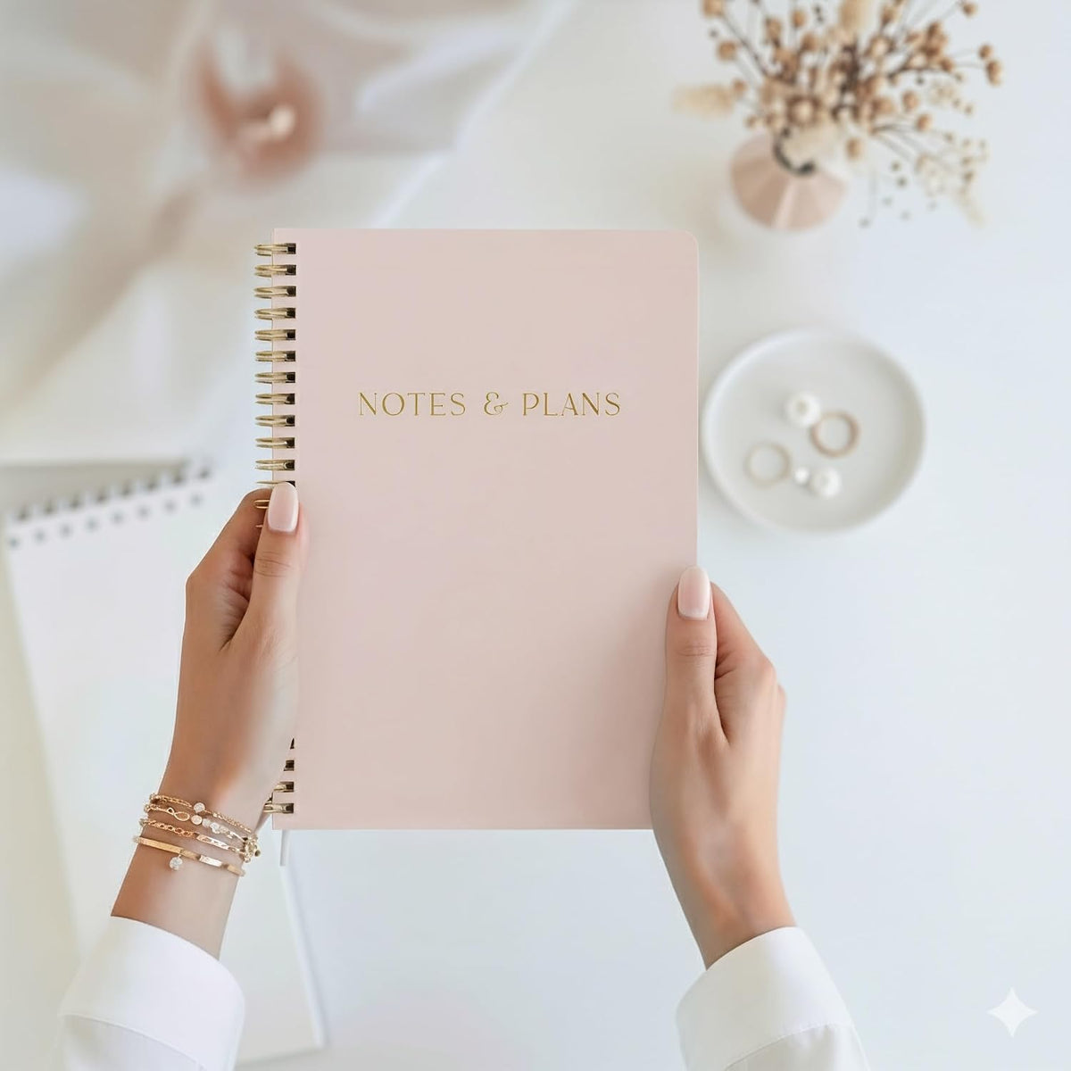 Beautiful Daily Planner And Notebook With Hourly Schedule - Spiral Notebook