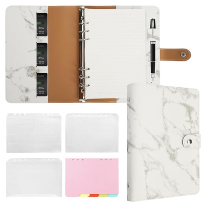 FYY A5 Binder Refillable Planner Notebook 6 Ring, Brown