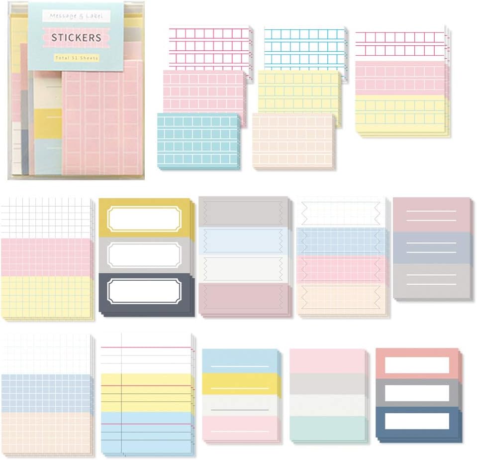 Monolike Message & Label Sticker ver.1 Set - Mini Size Cute Stickers, Index Stickers