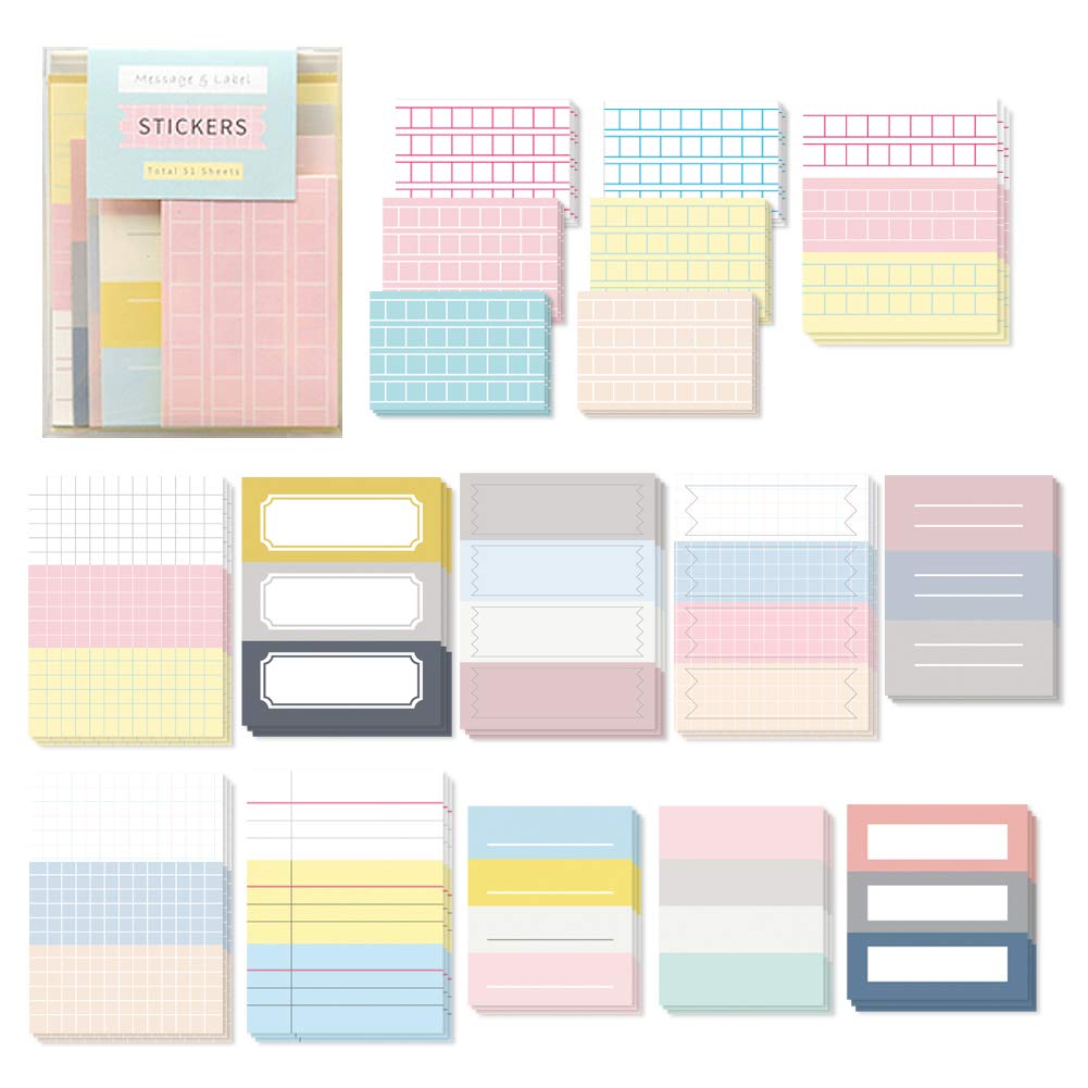 Monolike Message & Label Sticker ver.1 Set - Mini Size Cute Stickers, Index Stickers