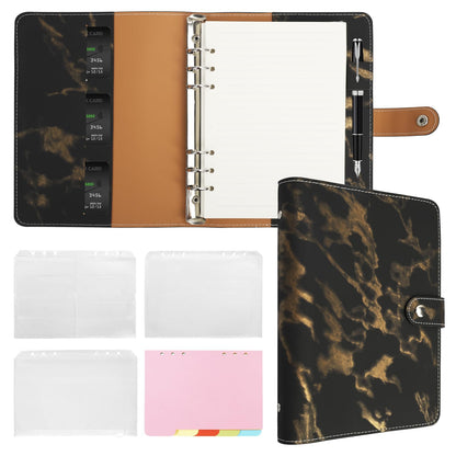 FYY A5 Binder Refillable Planner Notebook 6 Ring, Brown
