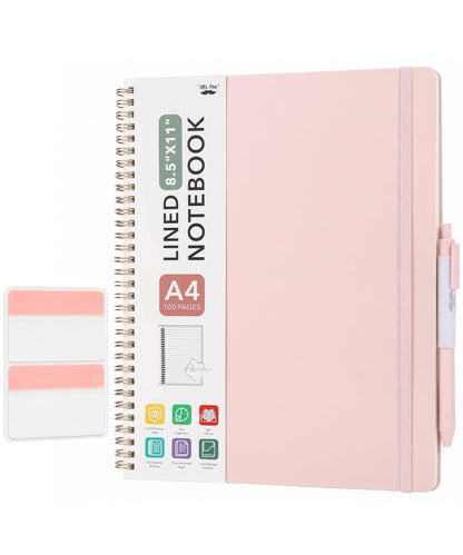 Mr. Pen- Lined Spiral Journal Notebook, 8.5"x11", 100 Pages, Blush