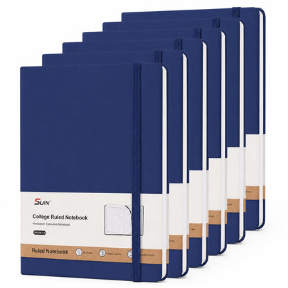 SUIN A5 Hardcover Lined Journal Notebook, Black, 1 Pack, 200 Pages
