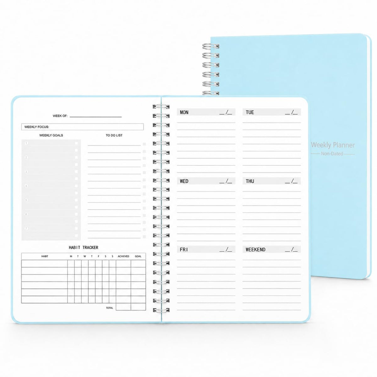 TREES Undated Daily Planner, 80-Day To-Do List with Hourly Schedule
