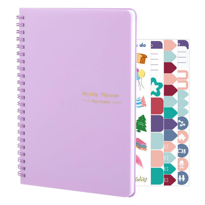 Thboxes A5 Weekly Planner Notebook, 52 Week Undated Journal for Women, Pink