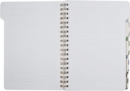 Fringe Studio Large Tab Notebook,"Neutral Checks", Flexible Paperback Cover, 5 Subject/Die-Cut Dividers, 7.25" X 10", 180 Lined Pages, Multicolor (343PA002FSC)