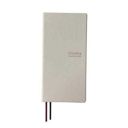 Undated Weekly Planner Notebook Pocket Organizer Appointment Book Journal Notebook A6 Week Plan Notepad (Beige with cover)