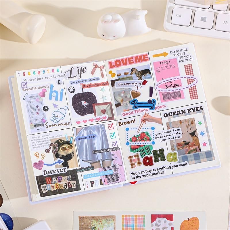 Girl's Korean Sticker Book, Food and Daily Life Theme - 1300+ Cute Dream Style Foodie Stickers, for DIY Scrapbooking Journaling Handbook Decoration Cute