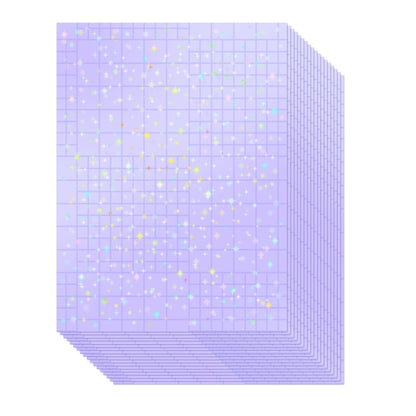 36 Sheets Holographic Laminate Sheets Clear Self Adhesive Sticker Paper