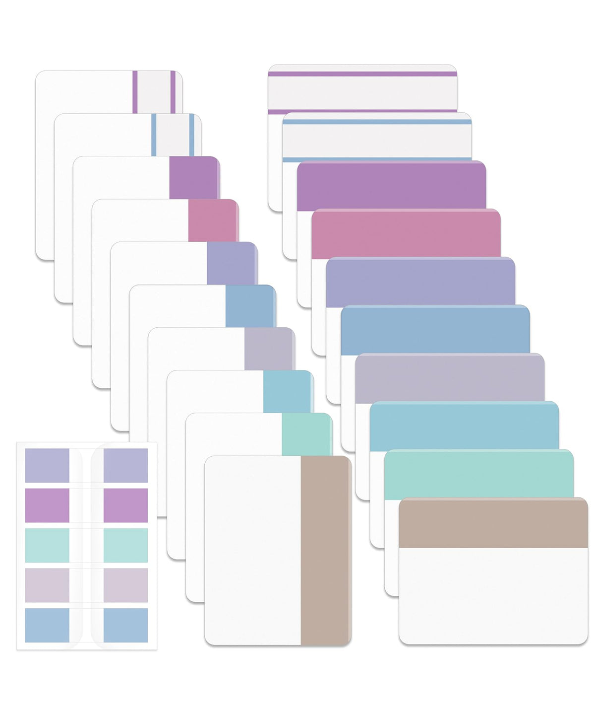 Mr. Pen- Sticky Index Tabs, 500 Pcs, 21 Sets, Earthy