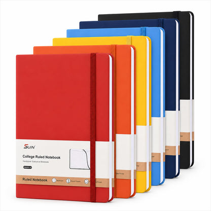SUIN A5 Hardcover Lined Journal Notebook, Black, 1 Pack, 200 Pages
