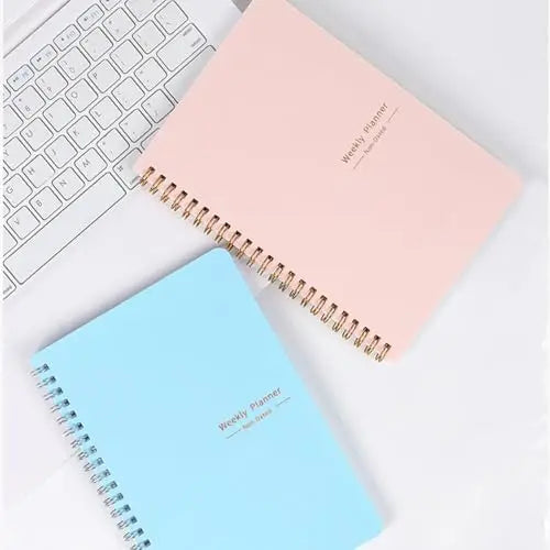 Undated Weekly Planner, A5 Personal Goals Journal Non Dated Weekly Planner to Do List Notebook with Goal Habit Tracker Organizer, Cute Undated Week Planners with Spiral Binding for Kids School Work