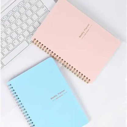Undated Weekly Planner, A5 Personal Goals Journal Non Dated Weekly Planner to Do List Notebook with Goal Habit Tracker Organizer, Cute Undated Week Planners with Spiral Binding for Kids School Work