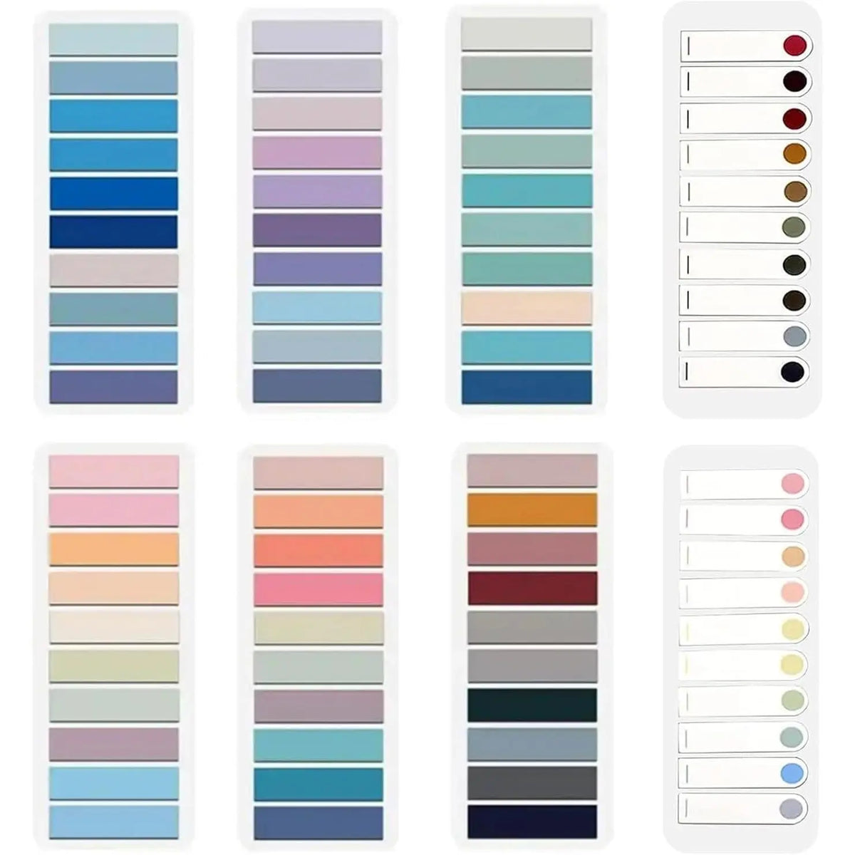 1200 count Morandi Sticky Tabs, Translucent Book Tabs Page Markers