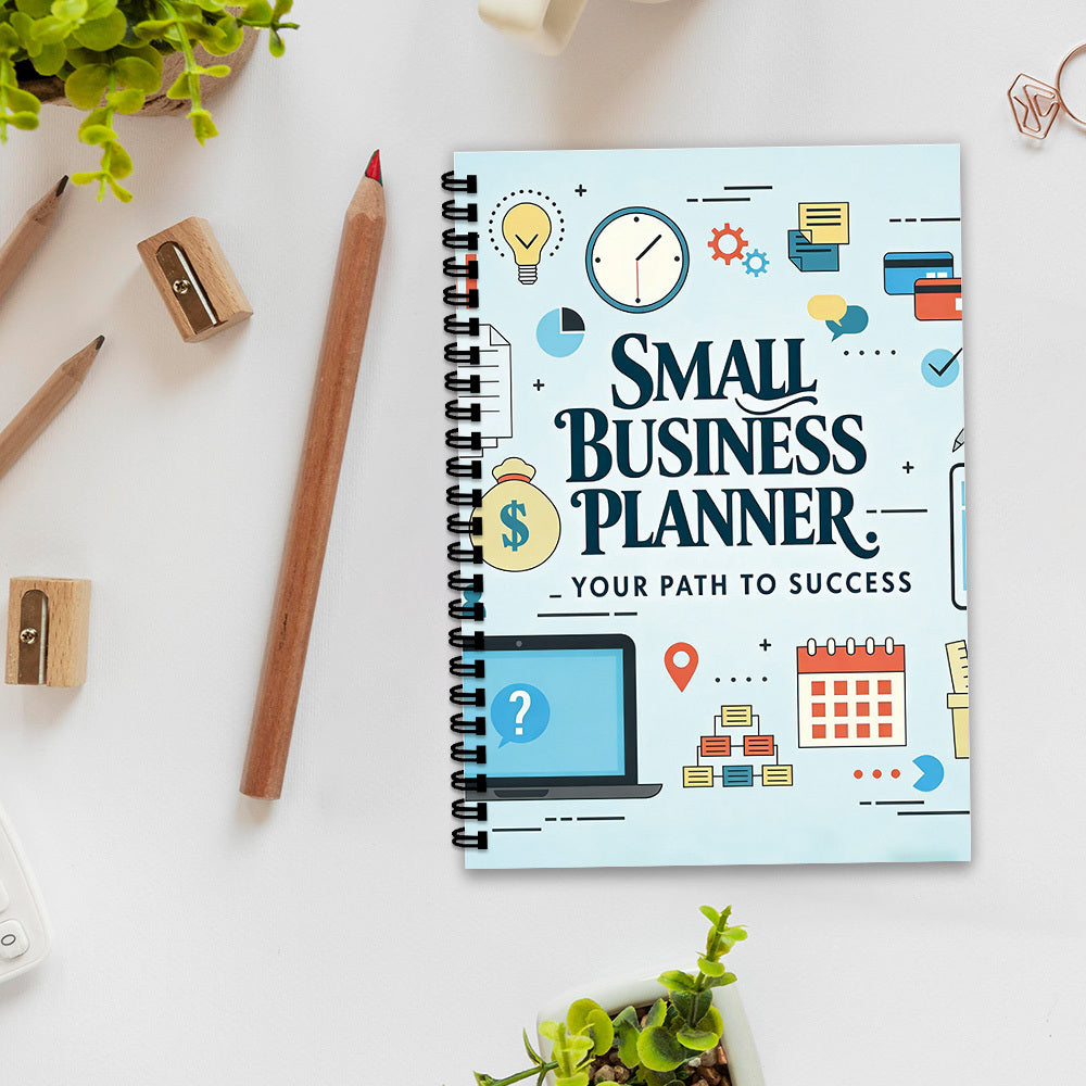 1pc Small Business Planner Spiral Notebook, Your Path to Success Business Journal Subject Notebook, Time Management Organizer Notebook, Income & Expense Tracker for Entrepreneurs, Office Stationery for Small Business, Goal Setting Log Book