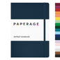 PAPERAGE Thread Bound Dotted Page Hardcover Bullet Journal Notebook - Faux Leather Cover, 100GSM Penready Thick Paper, 160 Pages, 5.6"x8" Portable, Elastic Band, Inner Pocket, Sticker Labels, Blank Journal, Office Stationery for Students