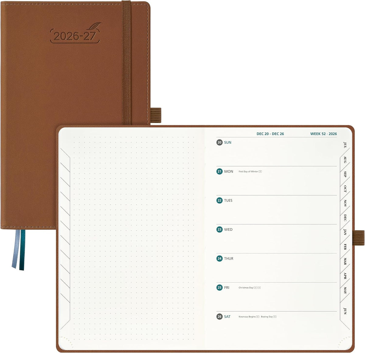 BEZEND 2026 2027 Planner Weekly Monthly (A5 5.5"x8.5") Dot-Grid Journal