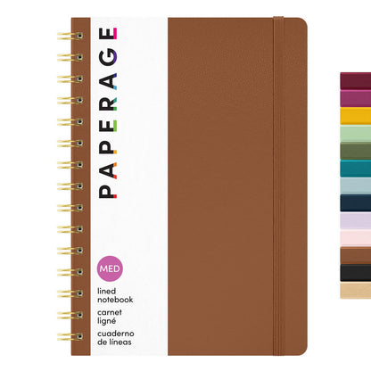 PAPERAGE Lined Spiral Journal Notebook, (Whimsical Garden), 160 Pages, Hardcover Journal for Women & Men, Medium 5.5 in x 8 in - 100 GSM, Thick Paper, Spiral Notebook for Work, School & Journaling