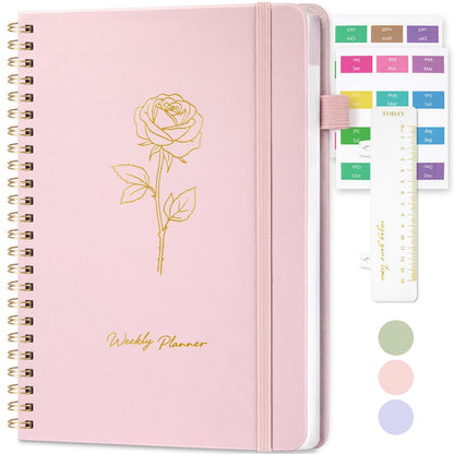 Oucaru Undated Weekly Planner A5, 52-Week Goal & Habit Tracker Notebook