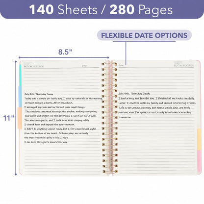 Mr. Pen- Hardcover Spiral Journal Notebook With Removable Dividers & Tabs
