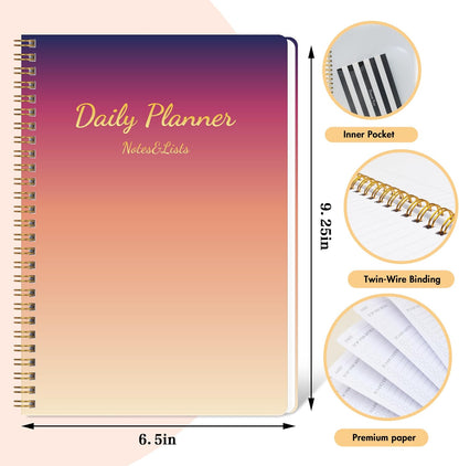 TREES Undated Daily Planner, 80-Day To-Do List with Hourly Schedule