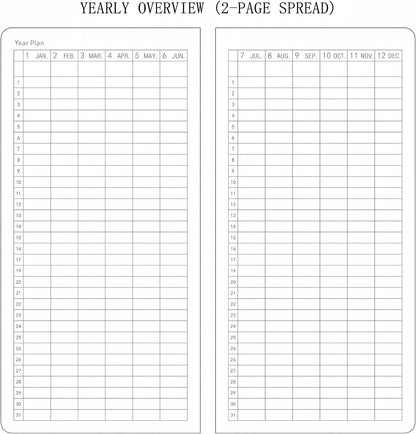 Undated Weekly Planner Notebook Pocket Organizer Appointment Book Journal Notebook A6 Week Plan Notepad (Beige with cover)